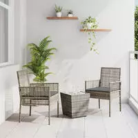 vidaXL Garten Bistro Set 3 pcs Grau Poly-Rattan