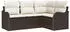 vidaXL Gartenlounge-Set mit Stauraum 4-tlg. Poly-Rattan Braun (3354347)