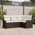 vidaXL Gartenlounge-Set mit Stauraum 4-tlg. Poly-Rattan Braun (3354347)