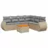 vidaXL Garten-Essgruppe 7-tlg. mit Kissen Polyrattan Schwarz (3225020)