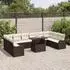 vidaXL Garten-Sofa-Set 11-teilig mit Kissen, Poly Rattan, Braun (3357271)