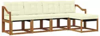 Vidaxl Outdoor Sofa Set With Cushion 5 Pcs Natural And Cream