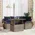 vidaXL Gartenlounge-Set 5-tlg. mit Kissen, Poly-Rattan, Grau (3348281)
