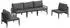 vidaXL Gartenlounge-Set mit Kissen 5-tlg. Stahl Schwarz (3378974)