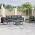 vidaXL Gartenlounge-Set mit Kissen 5-tlg. Stahl Schwarz (3378974)