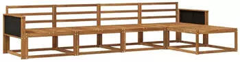 vidaXL Garten-Sofa-Set 5-tlg. Akazienholz Massiv Natur (3382472)