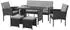 Svita Denver Polyrattan Gartenmöbel-Set Essgruppe, Schwarz