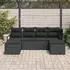 vidaXL Garten-Sofa-Set mit Kissen & Stauraum, 6-teilig, Schwarz Poly-Rattan (3355162)