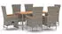 vidaXL Garten-Essgruppe 7-tlg. Poly Rattan mit Kissen, Grau (3157541)