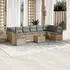 vidaXL Garten-Sofagarnitur 11-tlg. mit Kissen Poly Rattan Beige (3256128)