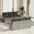 vidaXL Garten-Sofaset 7-tlg. Polyrattan, hellgrau/dunkelgrau, mit Kissen
