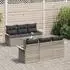 vidaXL Garten-Sofaset 7-tlg. Polyrattan, hellgrau/dunkelgrau, mit Kissen