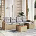 vidaXL Garten-Sofagarnitur 6-tlg. mit Kissen, Poly Rattan, Schwarz (3264829)