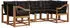 vidaXL Outdoor-Sofagarnitur mit Kissen 6-tlg., Natur/Schwarz (3369011)