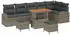 vidaXL Garten-Sofa-Set 9-tlg. mit Kissen & Stauraum, Poly Rattan/Akazie, Grau (3364368)