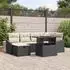 vidaXL Garten-Sofa-Set Höhenverstellbar 7-teilig Schwarz Polyrattan (3361355)
