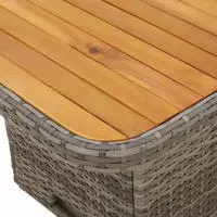 vidaXL 4-tlg. Garten-Essgruppe mit Kissen Grau Poly Rattan