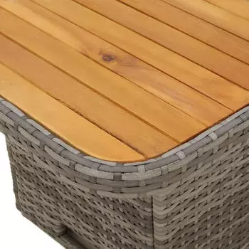 vidaXL Garten-Essgruppe 4-tlg. mit Kissen Poly Rattan Grau (3277345)