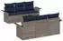 vidaXL Garten-Sofa-Set mit Kissen 7-tlg. Grau & Marineblau (3353924)