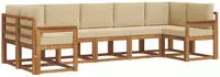 Outdoor-sofagarnitur Mit Kissen 7 Pcs Natur Und Beige Vidaxl