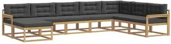 vidaXL Outdoor-Sofagarnitur 8-tlg. Wei&szlig;/Anthrazit (3386856)