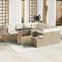 vidaXL Gartensofa-Set mit Kissen 9-tlg. Poly-Rattan Beige/Creme (3349157)