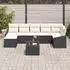 vidaXL Garten-Sofaset 7-teilig Polyrattan mit Kissen, Braun