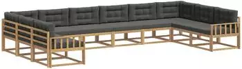 vidaXL Outdoor-Sofagarnitur mit Kissen, 10-tlg., Wei&szlig;/Anthrazit (3387101)