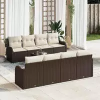 vidaXL Gartensofa-set Braun 55 x 55 x 37 cm Poly-Rattan