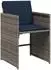 vidaXL Garten-Ess-Set 17-teilig mit Kissen, Polyrattan, grau (3277956)