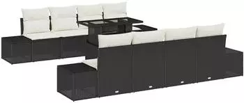 vidaXL Garten-Sofagarnitur 7-tlg. mit Kissen Poly Rattan (3357880)