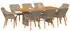 vidaXL Garten Essgruppe mit Kissen 9-tlg. Beige Poly-Rattan (3261632)