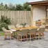 vidaXL Garten Essgruppe mit Kissen 9-tlg. Beige Poly-Rattan (3261632)