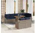 vidaXL Garten-Sofa-Set mit Stauraum 9-tlg. Grau Poly Rattan (3358593)