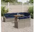 vidaXL Garten-Sofa-Set mit Stauraum 9-tlg. Grau Poly Rattan (3358593)