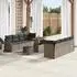 vidaXL Garten-Sofagarnitur 11-tlg. mit Kissen, Poly Rattan/Akazie, Grau (3364193)