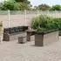 vidaXL Garten-Sofagarnitur 11-tlg. mit Kissen, Poly Rattan/Akazie, Grau (3364193)