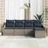 vidaXL Sofa-Set mit Kissen 5-tlg. Poly-Rattan Grau/Marineblau (3355354)