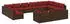 vidaXL Garten-Lounge-Set 13-tlg. mit Kissen, Poly Rattan, Braun (3102107)