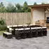 vidaXL Garten-Essgruppe 11-tlg. mit Kissen, Poly Rattan, Grau (3211154)
