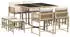 vidaXL Garten-Essgruppe 9-tlg. mit Kissen, Poly Rattan, Beige (3211498)