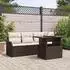 vidaXL Garten-Sofa-Set 5-teilig mit Kissen, Braun Poly Rattan (3357101)