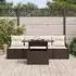 vidaXL Garten-Sofa-Set 5-teilig mit Kissen, Braun Poly Rattan (3357101)