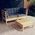 vidaXL Garten-Lounge-Set 3-tlg. Kiefernholz, graue Kissen (3096015)