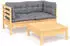 vidaXL Garten-Lounge-Set 3-tlg. Kiefernholz, graue Kissen (3096015)