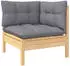 vidaXL Garten-Lounge-Set 3-tlg. Kiefernholz, graue Kissen (3096015)
