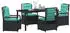vidaXL Garten-Essgruppe 5-tlg. Poly-Rattan Schwarz (3381061)