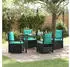 vidaXL Garten-Essgruppe 5-tlg. Poly-Rattan Schwarz (3381061)