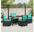 vidaXL Garten-Essgruppe 5-tlg. Poly-Rattan Schwarz (3381061)