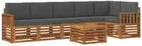 Ecksofa Set 7 Pcs Natur Und Anthrazit Massivholz Akazie Vidaxl